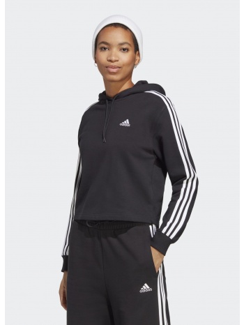 adidas essentials 3-stripes french terry crop hoodie