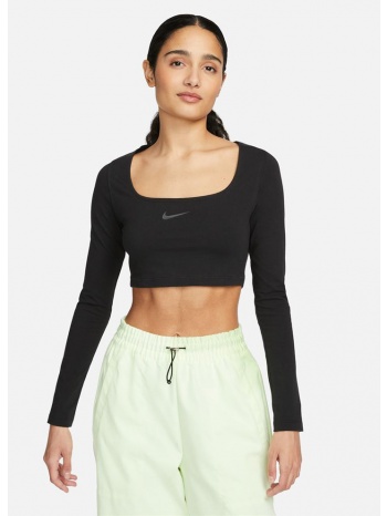nike sportswear γυναικεία cropped μπλούζα με μακρύ μανίκι