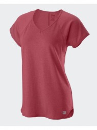 wilson w training v-neck tee hot coral (9000099353_3074)