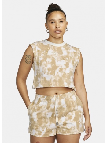nike sportswear γυναικεία cropped αμάνικη μπλούζα