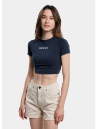 guess aline eco stretch γυναικείο cropped t-shirt (9000144325_68602)