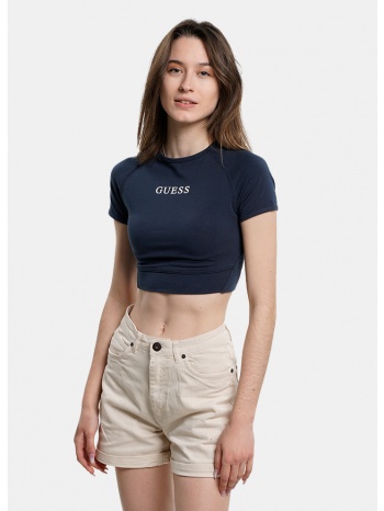 guess aline eco stretch γυναικείο cropped t-shirt