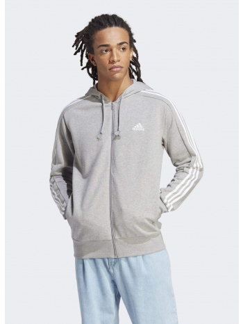 adidas essentials french terry 3-stripes full-zip hoodie