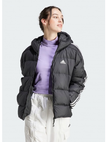 adidas essentials 3-stripes mid down hooded jacket