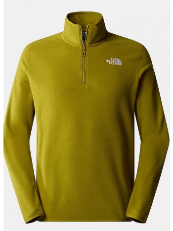 the north face 100 glac 1/4 zip sulphur mos