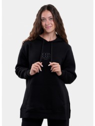 target long side openings fleece `icon` γυναικεία μπλούζα με κουκούλα (9000150054_001)