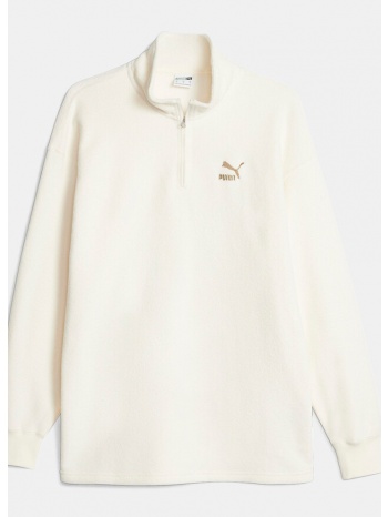 puma classics fleece half zip ανδρική μπλούζα φούτερ
