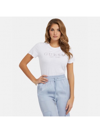guess ss guess 1981 crystal easy tee μπλουζα γυνα