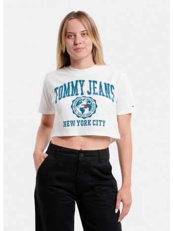 tommy jeans super crop college γυναικείο t-shirt