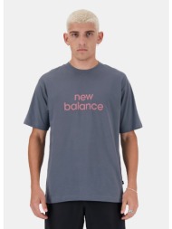 new balance μπλουζα new balance linear logo relax (9000175457_3342)