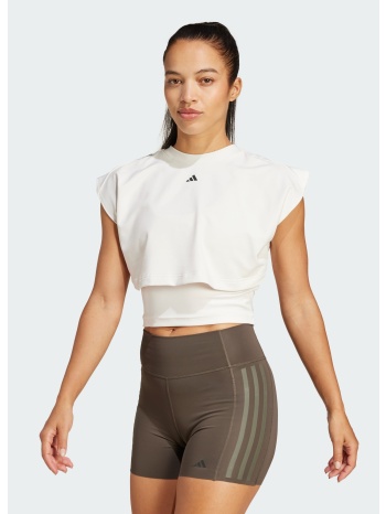 adidas power boxy french terry 3-stripes γυναικείο αμάνικο