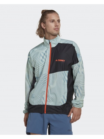 adidas terrex trail running printed wind jacket