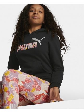 puma essentials+ bloom logo παιδική μπλούζα με κουκούλα
