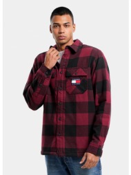 tommy jeans sherpa flannel overshirt ανδρικό πουκάμισο (9000123539_63711)
