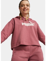 puma essentials cropped γυναικεία μπλούζα με κουκούλα (9000117696_62314)