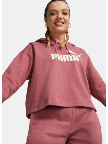 puma essentials cropped γυναικεία μπλούζα με κουκούλα