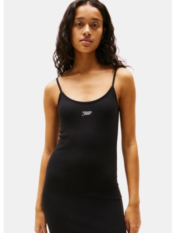 tommy jeans tjw script strap midi dress ext