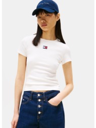 tommy jeans tjw slim badge rib tee (9000226011_6212)