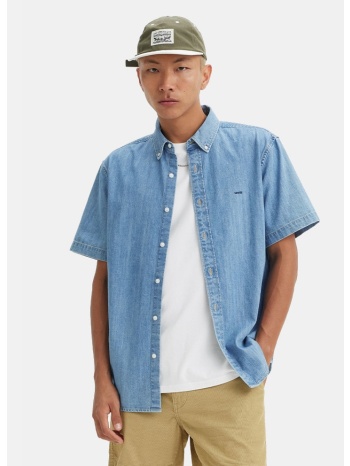 levi`s ss authentic button down med indigo - flat