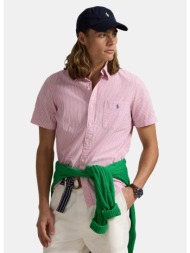 polo ralph lauren classics 12/16 custom fit seersucker ανδρικό κοντομάνικο πουκάμισο (9000219825_844