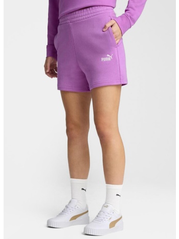 puma ess small no. 1 logo 5`` high-waist shorts tr