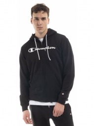 champion hooded full zip sweatshirt 218530-kk001 μαύρο