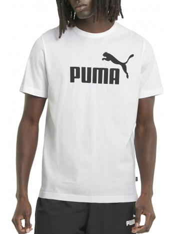 puma ess logo tee 586666-02 λευκό