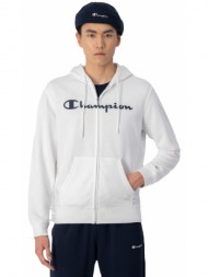 champion hooded full zip sweatshirt 218530-ww001 λευκό