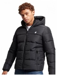 superdry hooded sports puffr jacket m5011827a-02a μαύρο