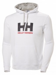helly hansen hh logo hoodie 33977-001 λευκό