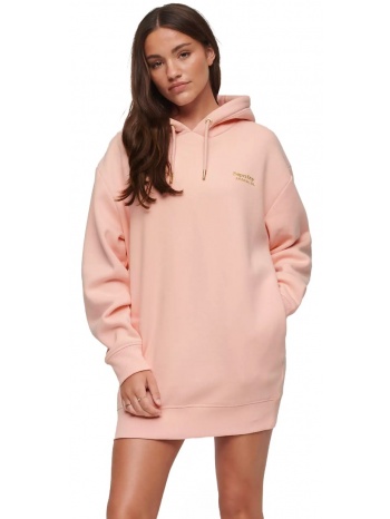 superdry essential hooded sweat dress w8011632a-9vu ροζ σε προσφορά
