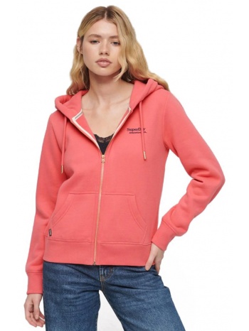 superdry essential logo zip hoodie w2012047a-9vn ροζ σε προσφορά