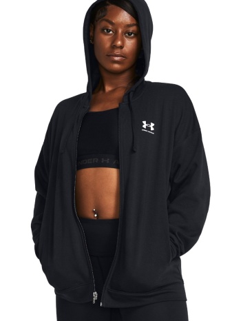 under armour rival terry os fz hooded 1386043-001 μαύρο