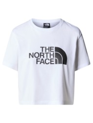 the north face w s/s cropped easy tee nf0a87nafn4-fn4 λευκό