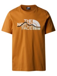 the north face m s/s mountain line tee nf0a87ntpco-pco πορτοκαλί
