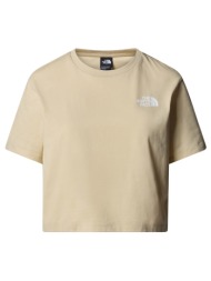 the north face w cropped simple dome tee nf0a87u43x4-3x4 μπέζ