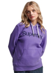 superdry tonal embroidered logo hoodie w2011969a-6sw μωβ