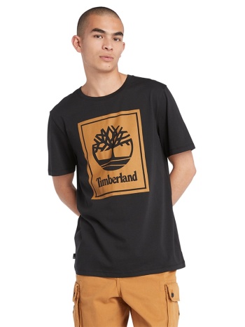 timberland stack logo short sleeve tee tb0a5wqqp56-p56 μαύρο