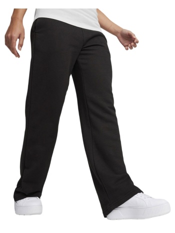 puma ess+ straight leg small logo pants tr 678745-01 μαύρο