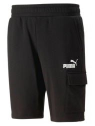 puma ess cargo shorts 10` tr 673366-01 μαύρο