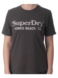 superdry d1 ovin metallic venue relaxed tee w1011403a-pkt ανθρακί