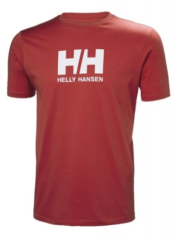 helly hansen hh logo t-shirt 33979-163 κόκκινο