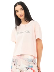 be:nation s/s crop top 05112403-8a ροζ