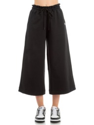 be:nation terry cropped wide leg pant 02112401-01 μαύρο