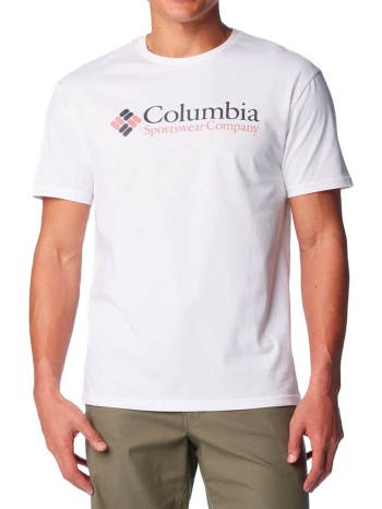 columbia csc basic logo short sleeve 1680053-117 λευκό