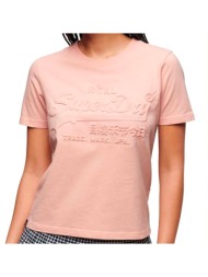 superdry d2 ovin embossed vl relaxed t shirt w1011397a-1lm σομόν