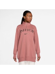 nike w nsw phnx flc oos logo qz top fv7679-634 ροζ