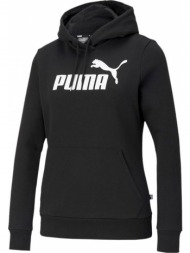puma ess logo hoodie fl 586788-01 μαύρο