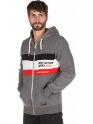 body action tri color zip hoodie 073919-01-03e ανθρακί