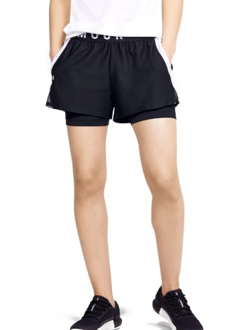 under armour play up 2-in-1 shorts 1351981-001 μαύρο